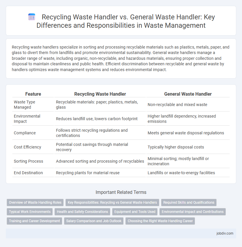 Recycling Waste Handler vs. General Waste Handler: Key Differences and Responsibilities in Waste Management