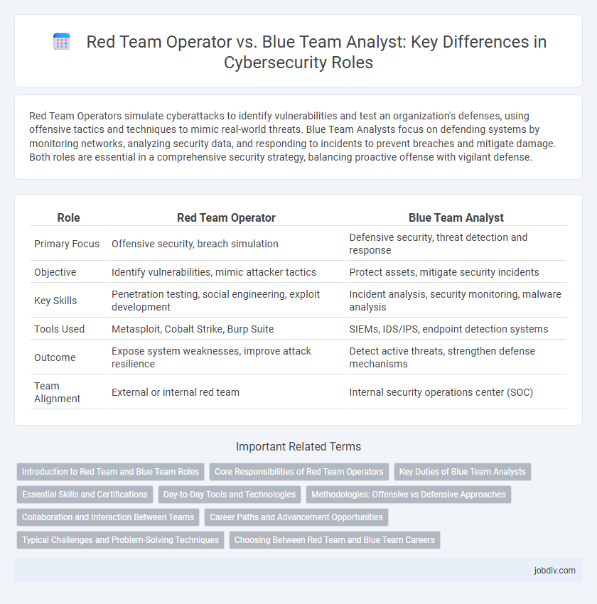 Red Team Operator vs. Blue Team Analyst: Key Differences in Cybersecurity Roles