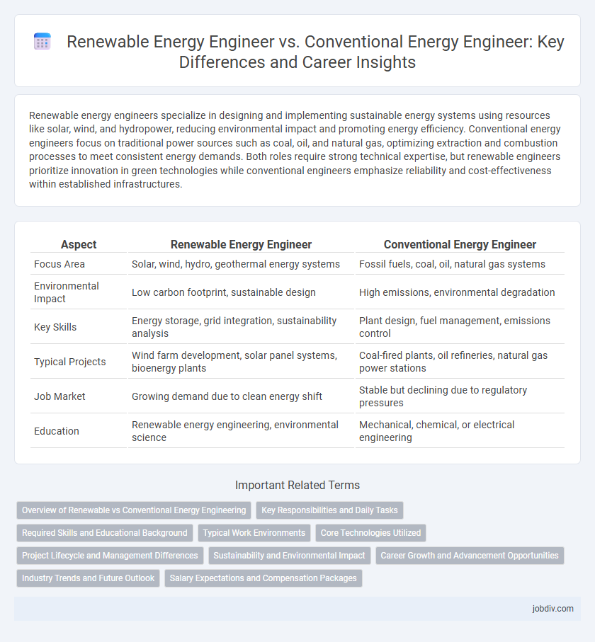 Renewable Energy Engineer vs. Conventional Energy Engineer: Key Differences and Career Insights