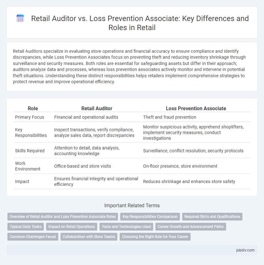 Retail Auditor vs. Loss Prevention Associate: Key Differences and Roles in Retail