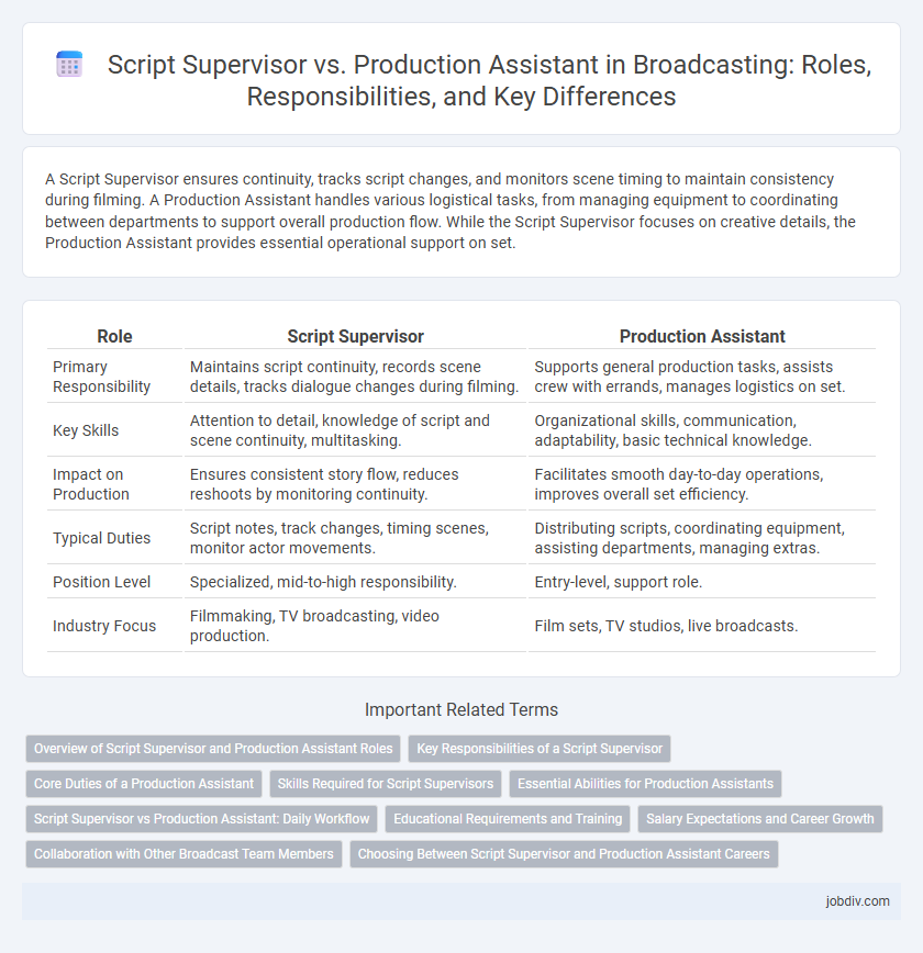 Script Supervisor vs. Production Assistant in Broadcasting: Roles, Responsibilities, and Key Differences