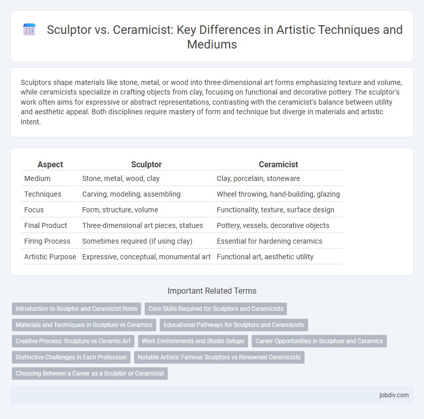 Sculptor vs. Ceramicist: Key Differences in Artistic Techniques and Mediums