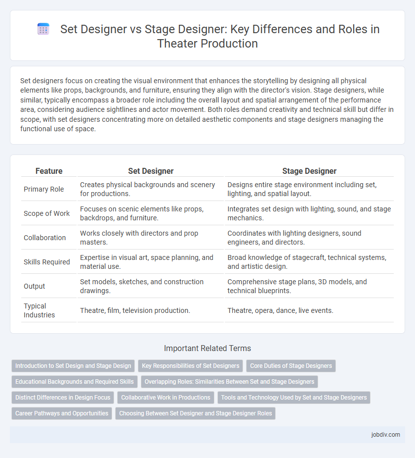 Set Designer vs Stage Designer: Key Differences and Roles in Theater Production