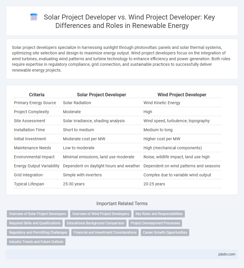 Solar Project Developer vs. Wind Project Developer: Key Differences and Roles in Renewable Energy