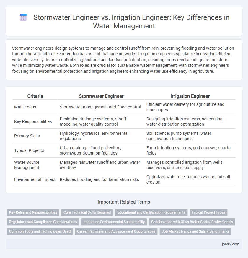 Stormwater Engineer vs. Irrigation Engineer: Key Differences in Water Management