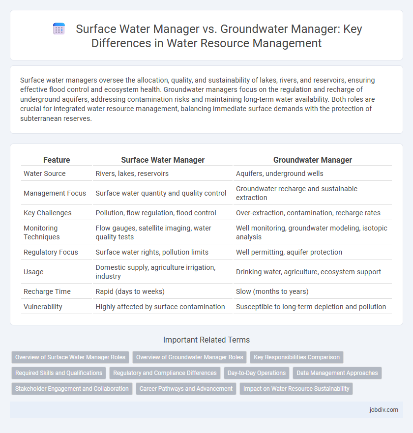 Surface Water Manager vs. Groundwater Manager: Key Differences in Water Resource Management