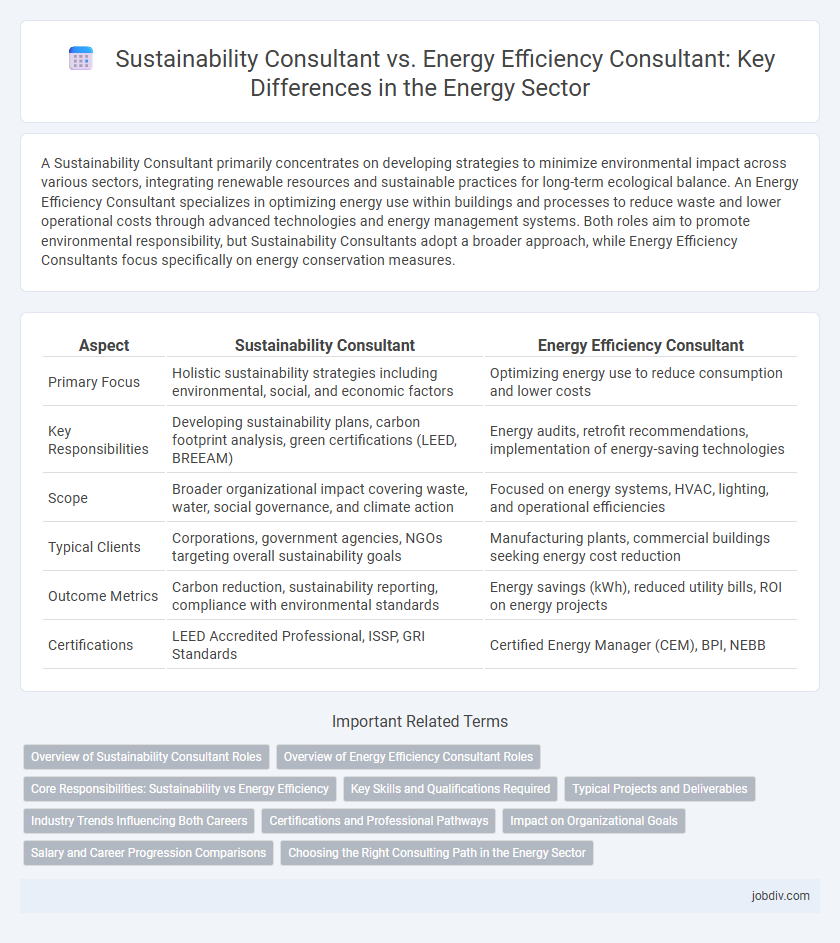 Sustainability Consultant vs. Energy Efficiency Consultant: Key Differences in the Energy Sector