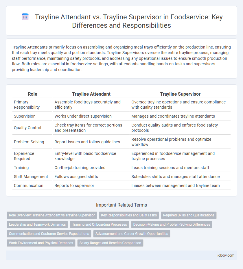 Trayline Attendant vs. Trayline Supervisor in Foodservice: Key Differences and Responsibilities