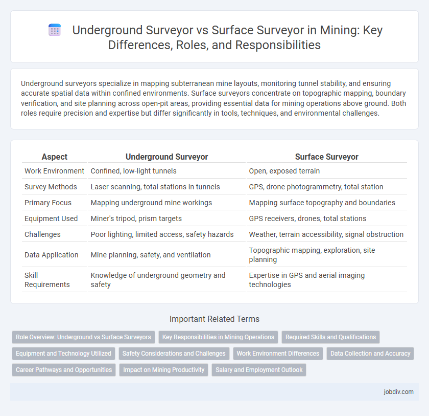 Underground Surveyor vs Surface Surveyor in Mining: Key Differences, Roles, and Responsibilities