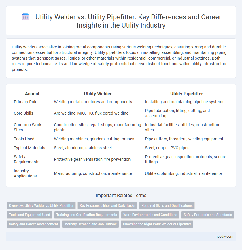 Utility Welder vs. Utility Pipefitter: Key Differences and Career Insights in the Utility Industry