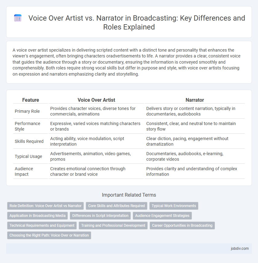 Voice Over Artist vs. Narrator in Broadcasting: Key Differences and Roles Explained