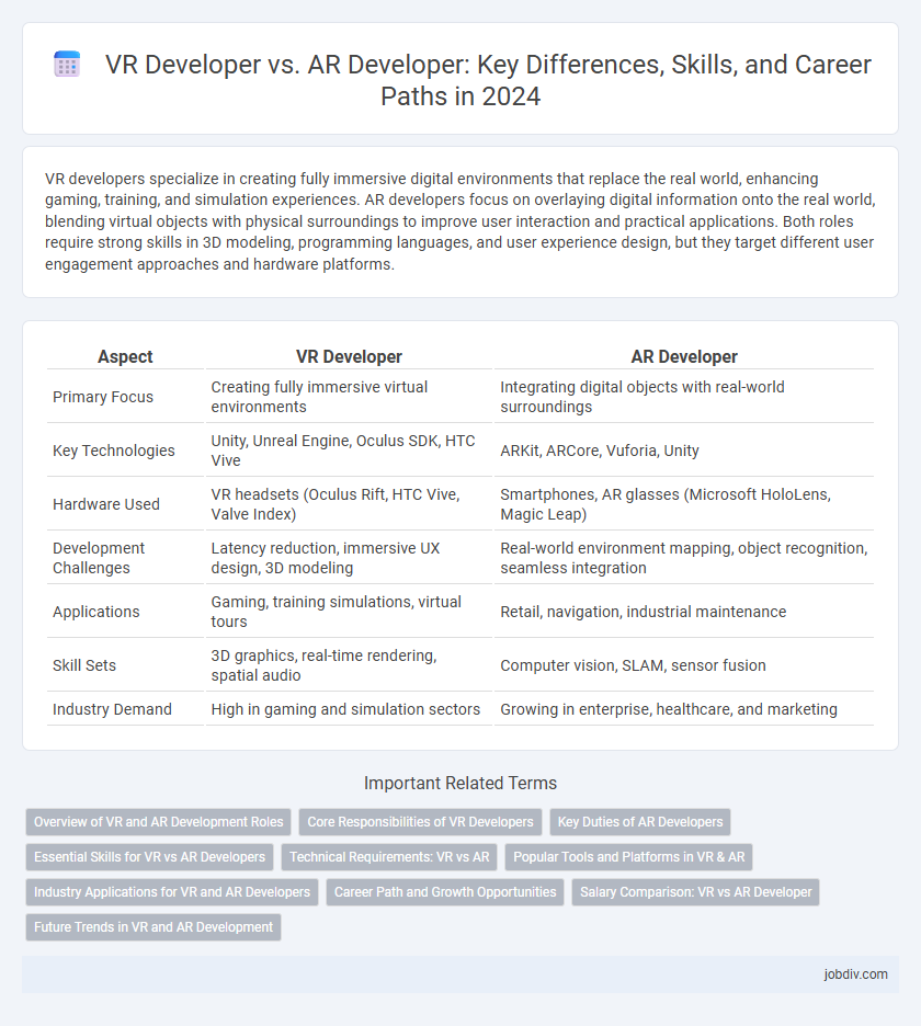 VR Developer vs. AR Developer: Key Differences, Skills, and Career Paths in 2024