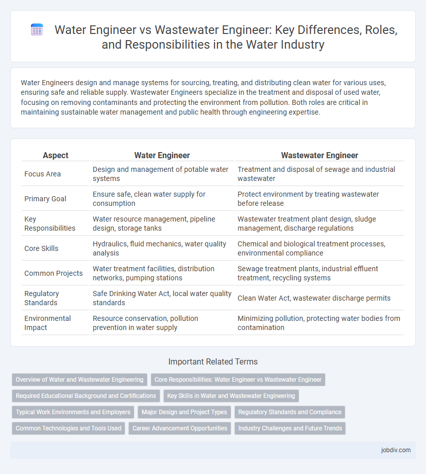 Water Engineer vs Wastewater Engineer: Key Differences, Roles, and Responsibilities in the Water Industry