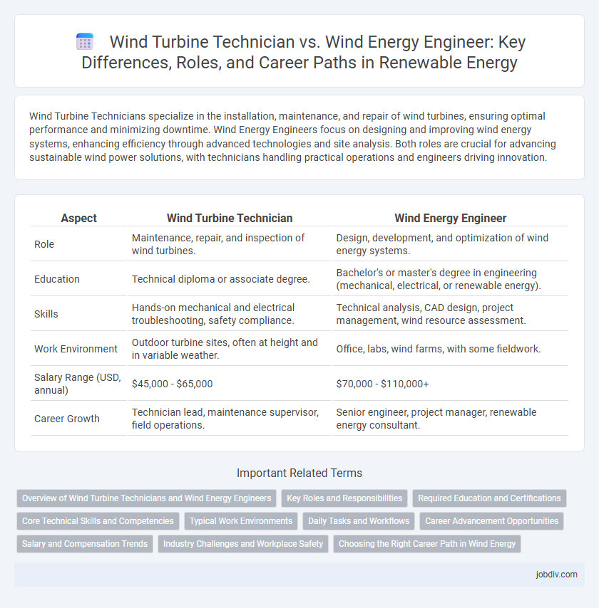 Wind Turbine Technician vs. Wind Energy Engineer: Key Differences, Roles, and Career Paths in Renewable Energy