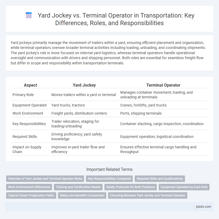 Yard Jockey vs. Terminal Operator in Transportation: Key Differences, Roles, and Responsibilities