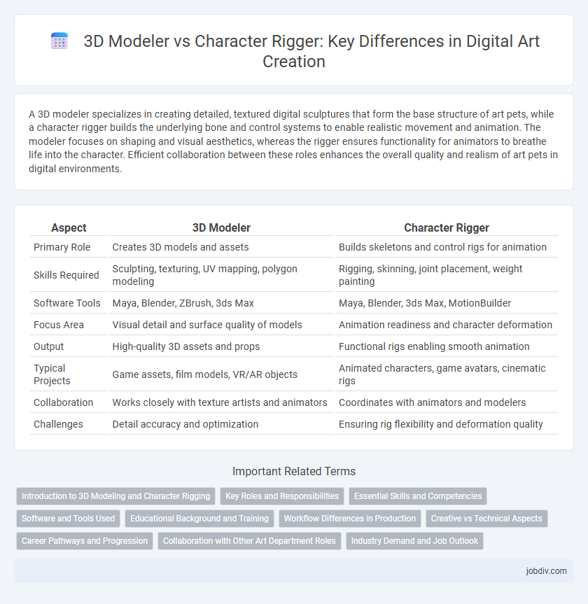 3D Modeler vs Character Rigger: Key Differences in Digital Art Creation