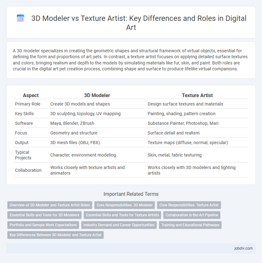 3D Modeler vs Texture Artist: Key Differences and Roles in Digital Art