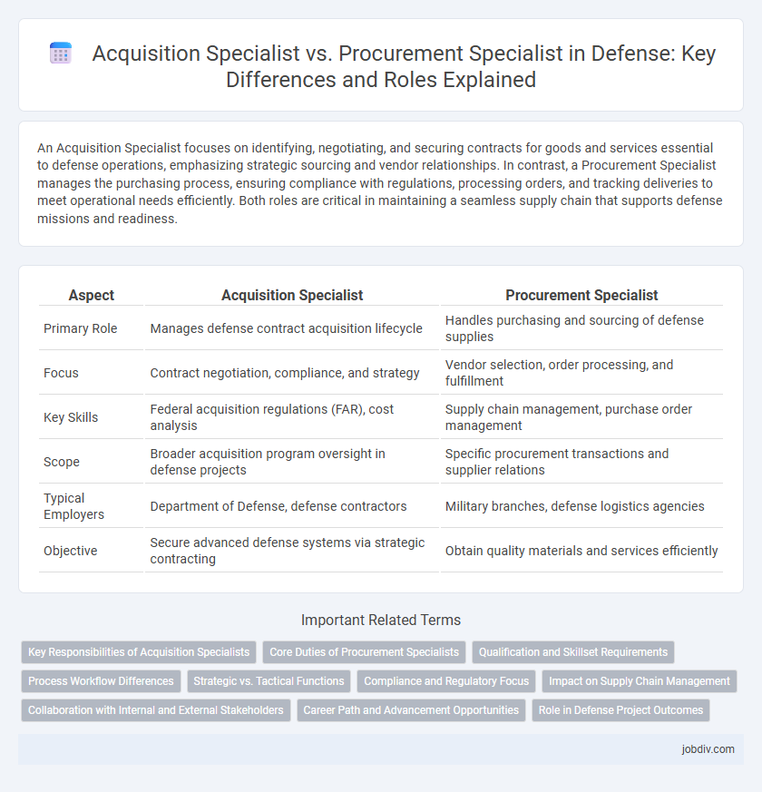 Acquisition Specialist vs. Procurement Specialist in Defense: Key Differences and Roles Explained