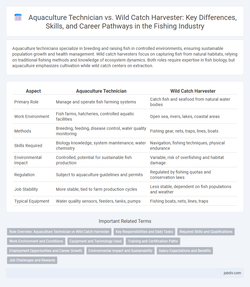 Aquaculture Technician vs. Wild Catch Harvester: Key Differences, Skills, and Career Pathways in the Fishing Industry