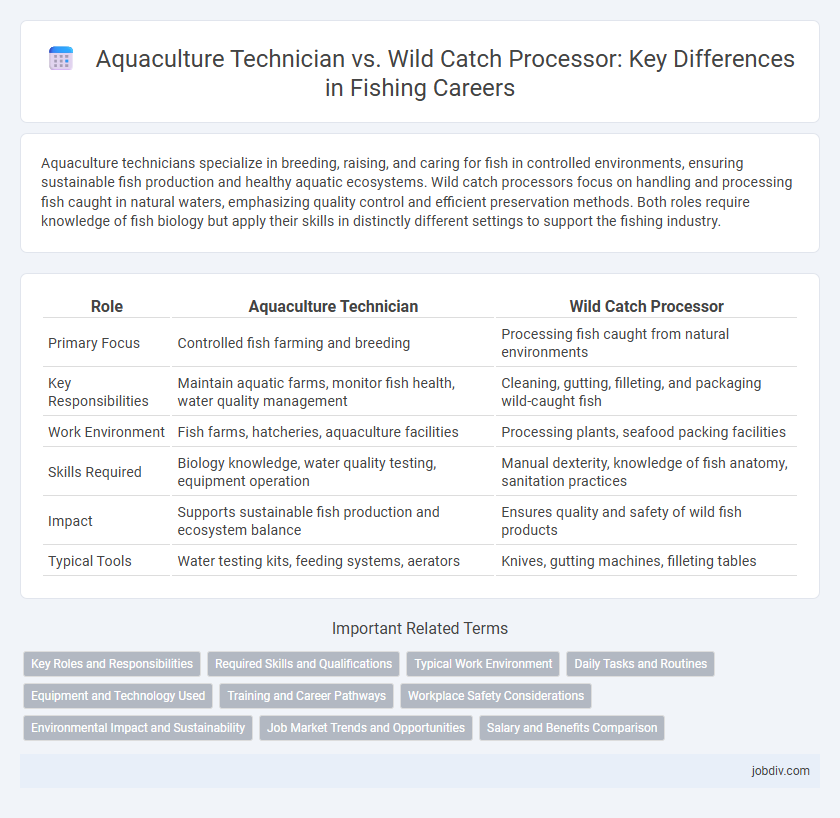 Aquaculture Technician vs. Wild Catch Processor: Key Differences in Fishing Careers