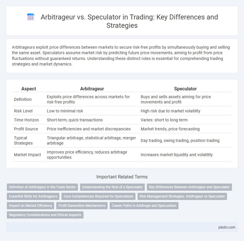 Arbitrageur vs. Speculator in Trading: Key Differences and Strategies