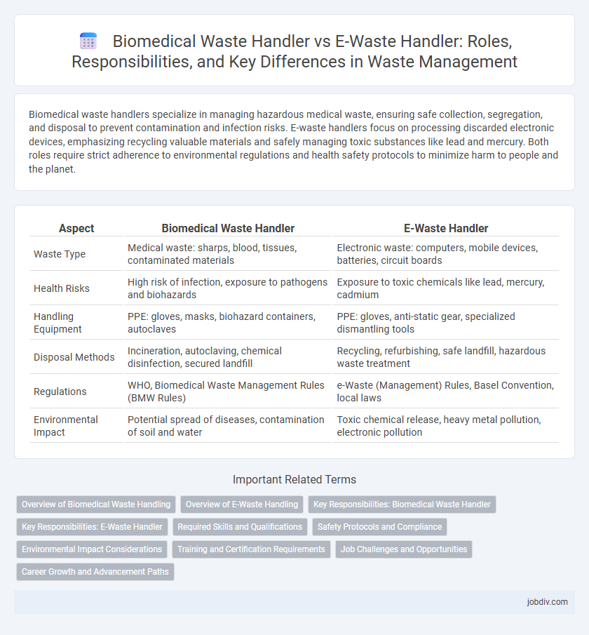 Biomedical Waste Handler vs E-Waste Handler: Roles, Responsibilities, and Key Differences in Waste Management