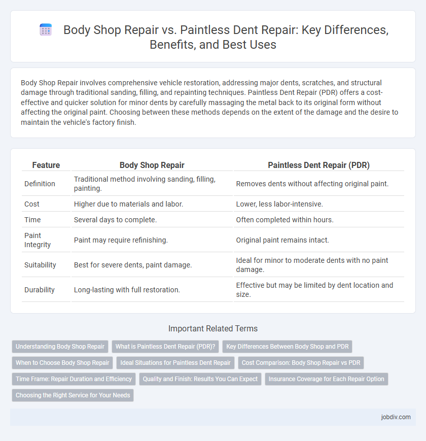 Body Shop Repair vs. Paintless Dent Repair: Key Differences, Benefits, and Best Uses