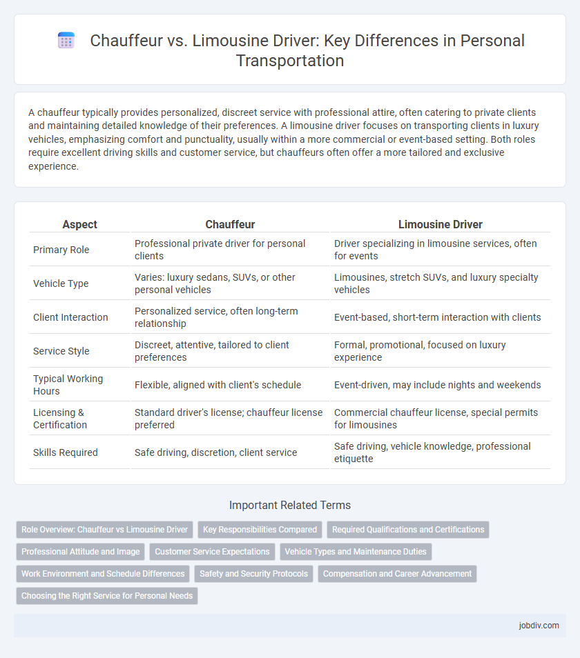 Chauffeur vs. Limousine Driver: Key Differences in Personal Transportation