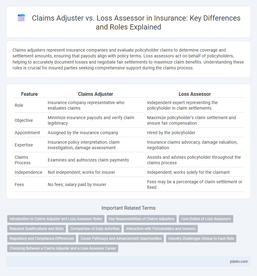 Claims Adjuster vs. Loss Assessor in Insurance: Key Differences and Roles Explained