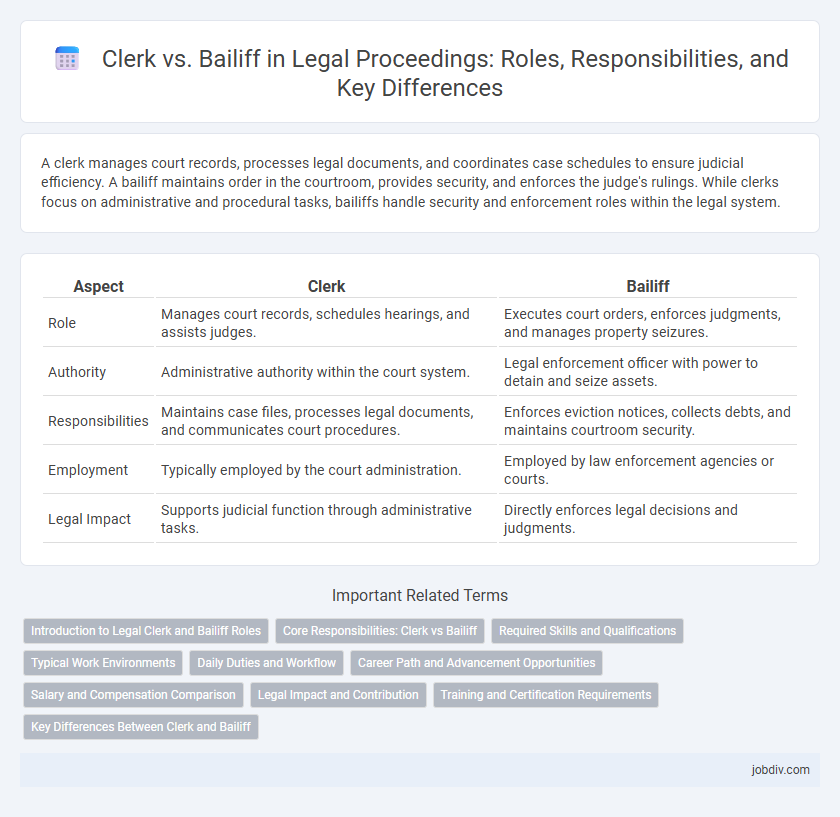 Clerk vs. Bailiff in Legal Proceedings: Roles, Responsibilities, and Key Differences