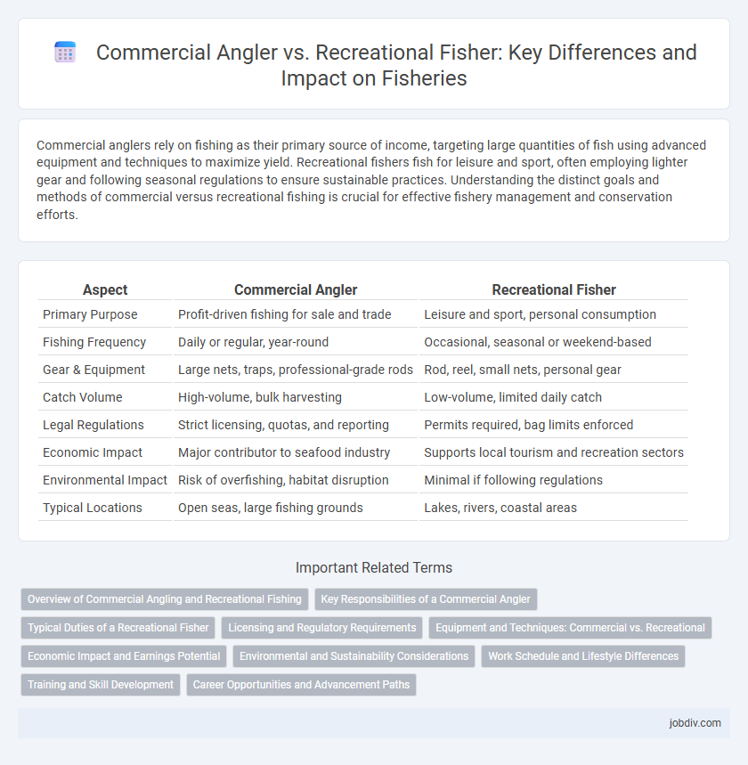 Commercial Angler vs. Recreational Fisher: Key Differences and Impact on Fisheries