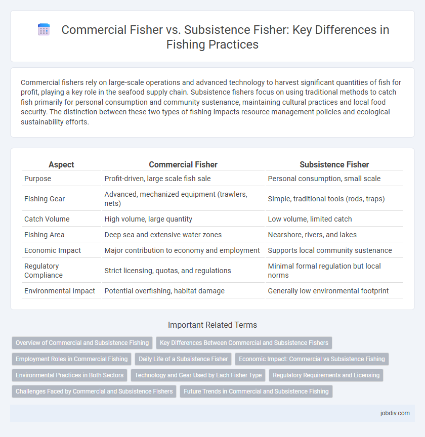 Commercial Fisher vs. Subsistence Fisher: Key Differences in Fishing Practices