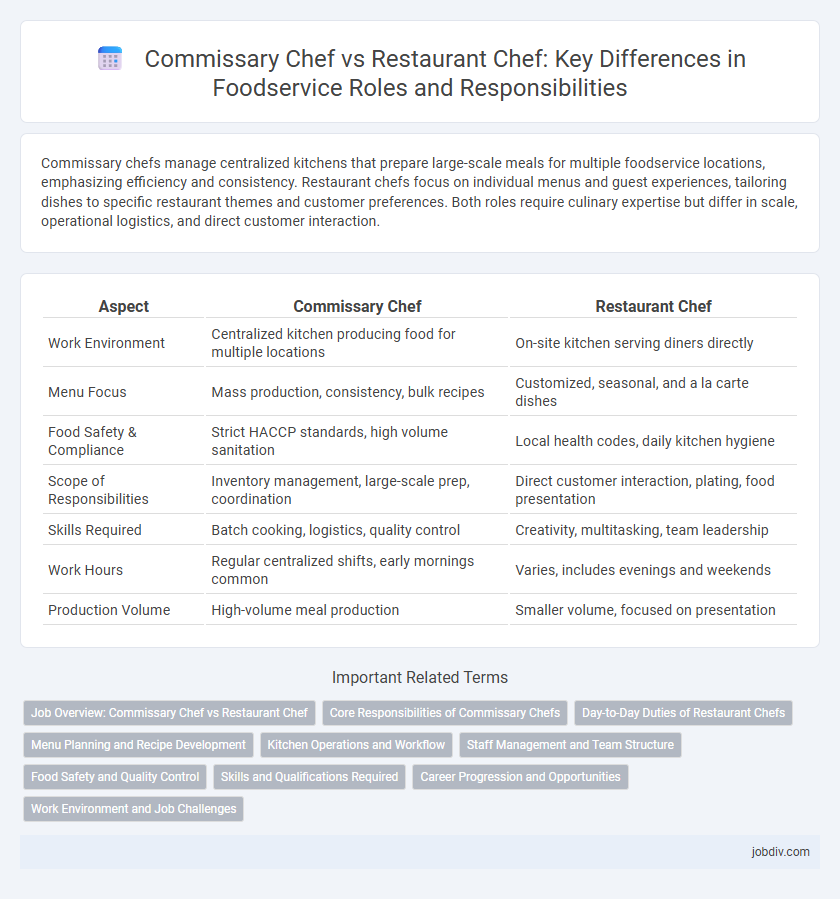 Commissary Chef vs Restaurant Chef: Key Differences in Foodservice Roles and Responsibilities
