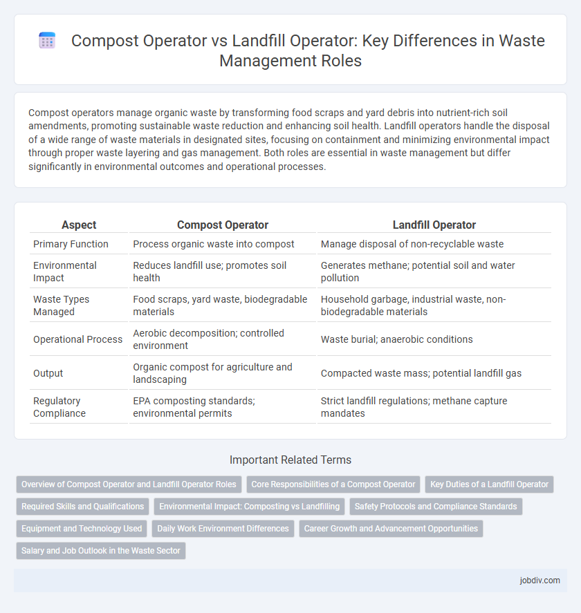 Compost Operator vs Landfill Operator: Key Differences in Waste Management Roles