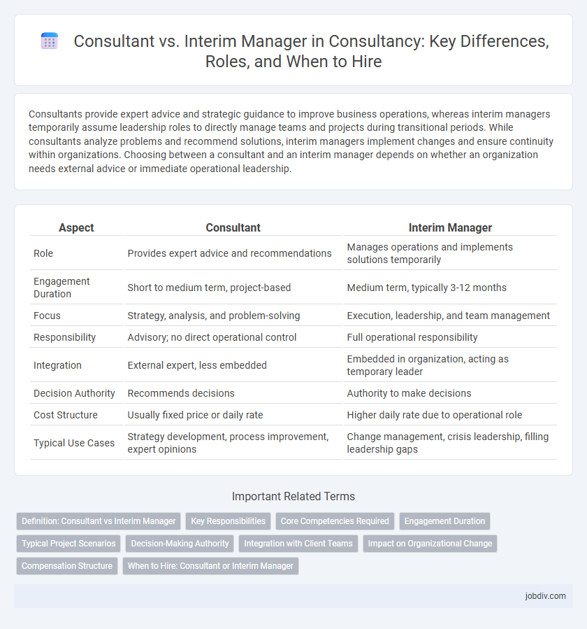 Consultant vs. Interim Manager in Consultancy: Key Differences, Roles, and When to Hire