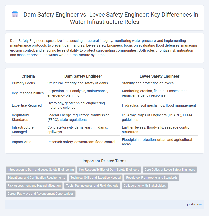 Dam Safety Engineer vs. Levee Safety Engineer: Key Differences in Water Infrastructure Roles