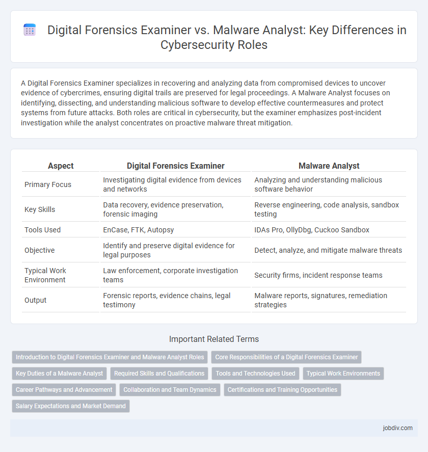 Digital Forensics Examiner vs. Malware Analyst: Key Differences in Cybersecurity Roles