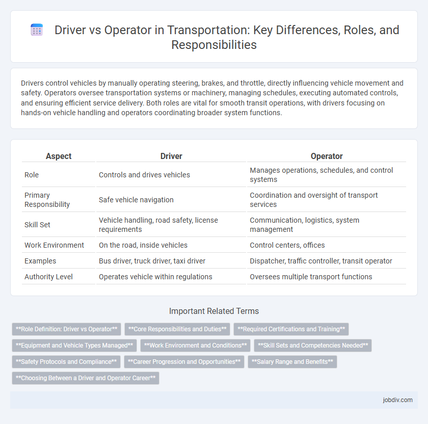 Driver vs Operator in Transportation: Key Differences, Roles, and Responsibilities