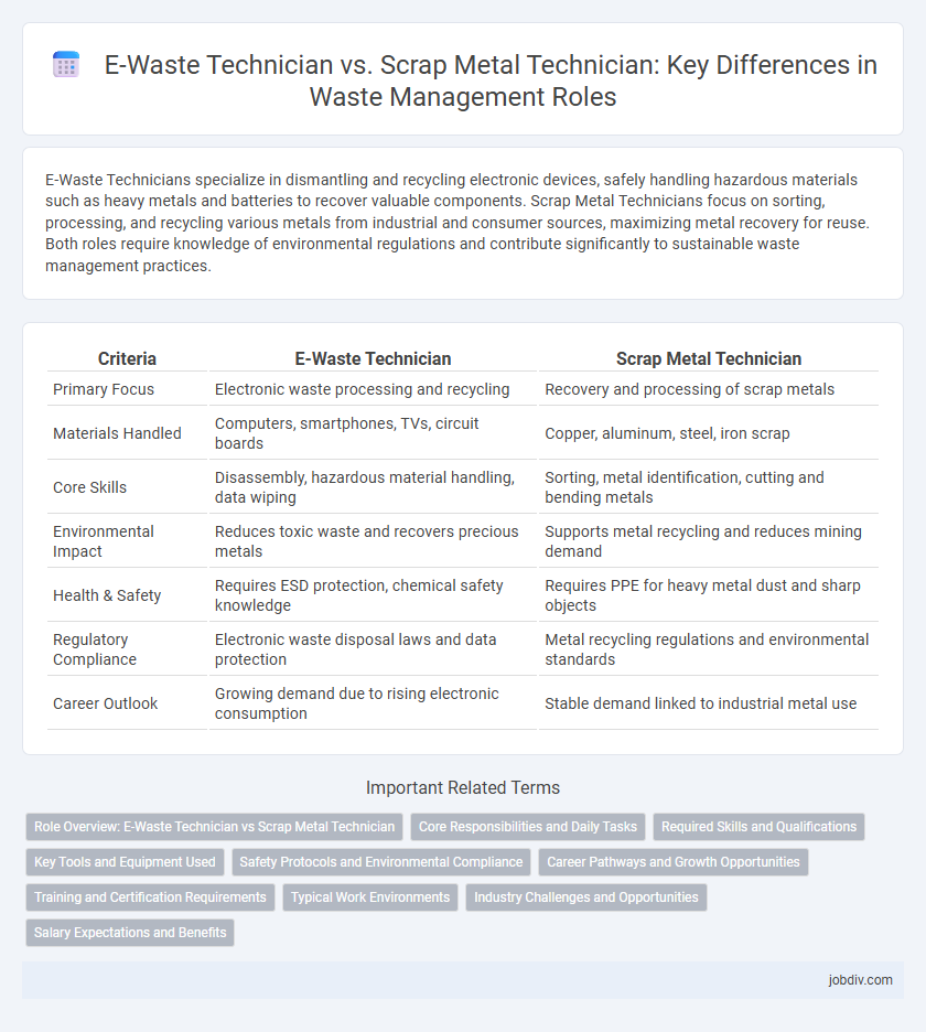 E-Waste Technician vs. Scrap Metal Technician: Key Differences in Waste Management Roles
