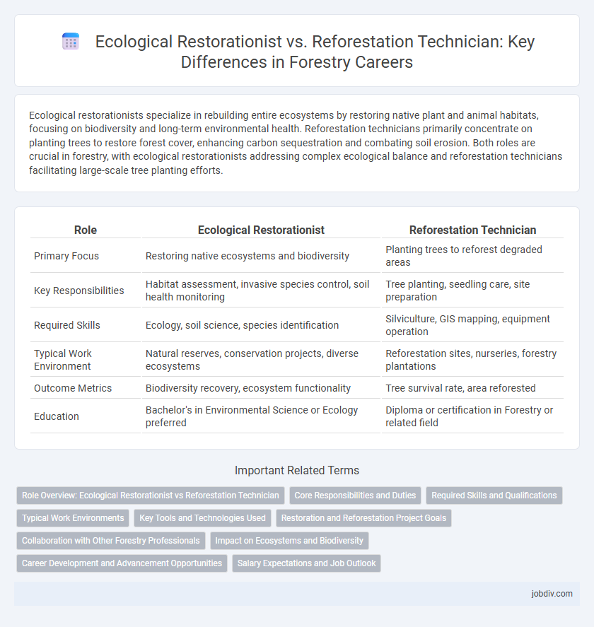 Ecological Restorationist vs. Reforestation Technician: Key Differences in Forestry Careers