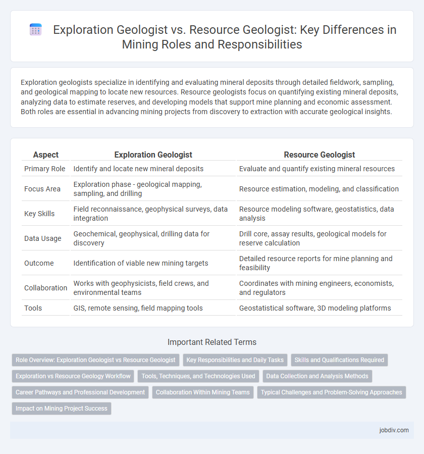 Exploration Geologist vs. Resource Geologist: Key Differences in Mining Roles and Responsibilities
