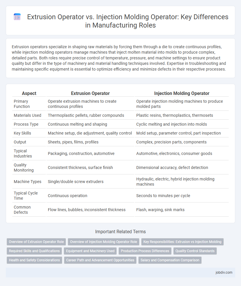 Extrusion Operator vs. Injection Molding Operator: Key Differences in Manufacturing Roles