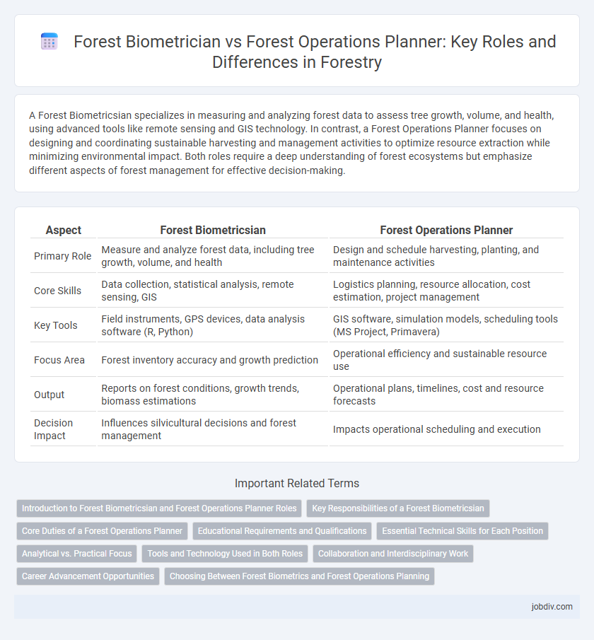 Forest Biometrician vs Forest Operations Planner: Key Roles and Differences in Forestry