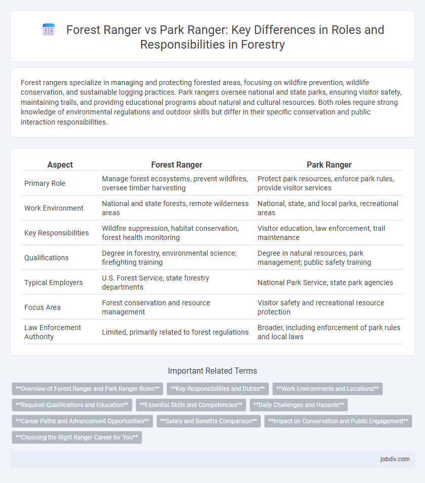 Forest Ranger vs Park Ranger: Key Differences in Roles and Responsibilities in Forestry