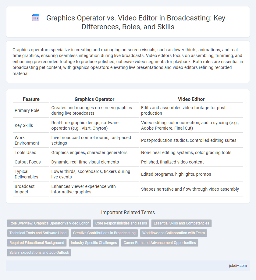 Graphics Operator vs. Video Editor in Broadcasting: Key Differences, Roles, and Skills