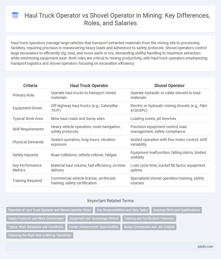 Haul Truck Operator vs Shovel Operator in Mining: Key Differences, Roles, and Salaries