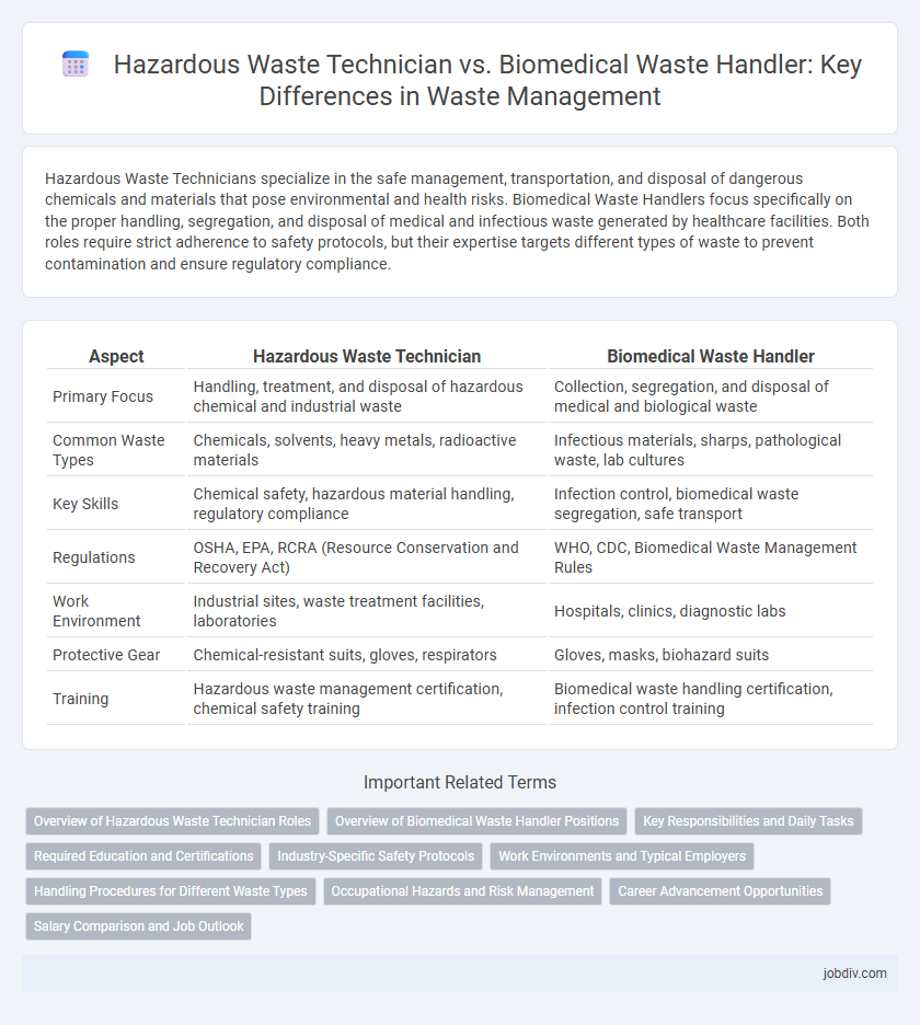 Hazardous Waste Technician vs. Biomedical Waste Handler: Key Differences in Waste Management