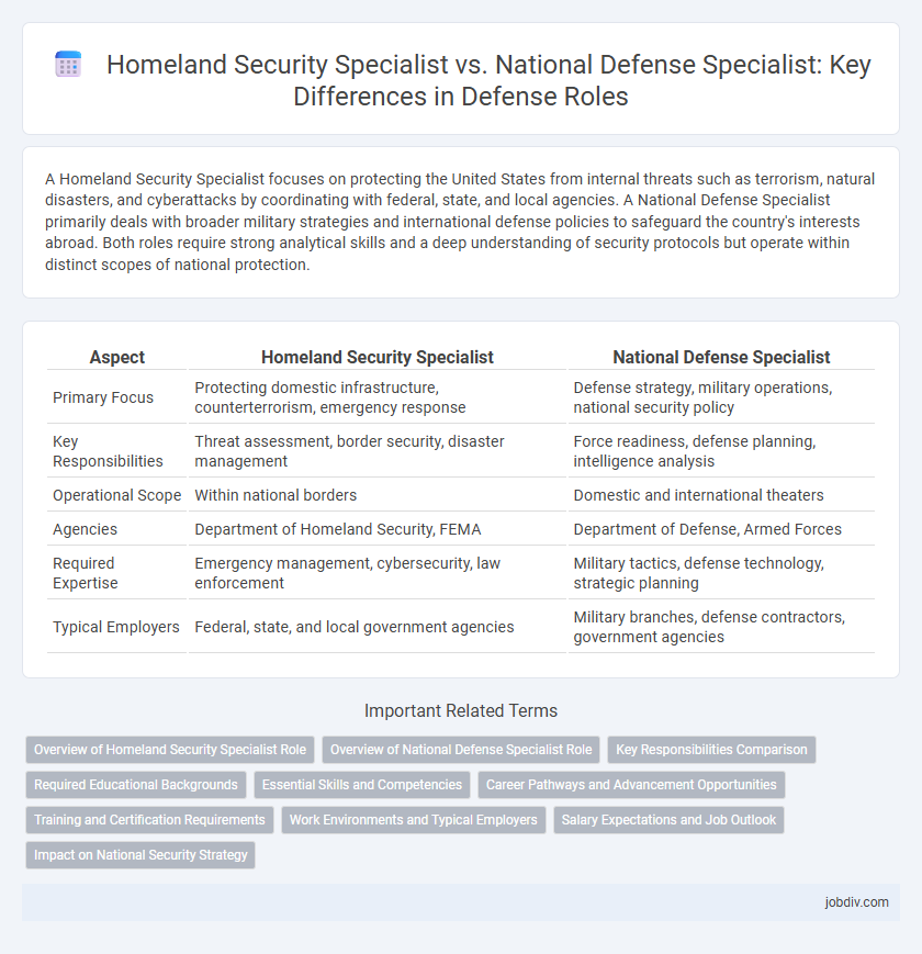 Homeland Security Specialist vs. National Defense Specialist: Key Differences in Defense Roles