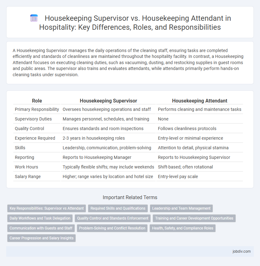 Housekeeping Supervisor vs. Housekeeping Attendant in Hospitality: Key Differences, Roles, and Responsibilities