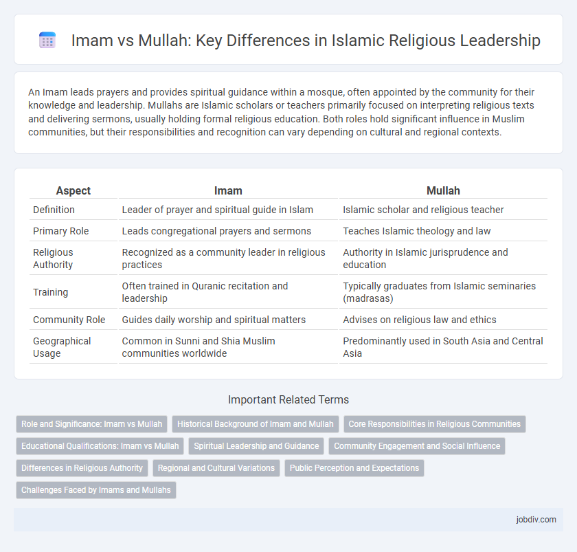 Imam vs Mullah: Key Differences in Islamic Religious Leadership